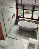 Душевая перегородка Maybahglass MGD-688-2у 119 см, профиль бронза, стекло сатин