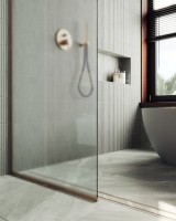 Душевая перегородка Maybahglass MGD-688-2у 119 см, профиль бронза, стекло сатин