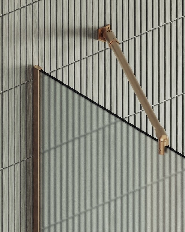 Душевая перегородка Maybahglass MGD-688-2у 119 см, профиль бронза, стекло сатин