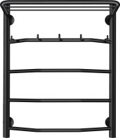 Полотенцесушитель водяной Secado Агата 1 KСП 60x55 см, матовый черный, лесенка, с полкой