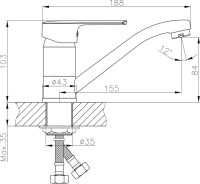 Смеситель для раковины Orange Sofi Sofi M43-011cr Смеситель для раковины Orange Sofi Sofi M43-011cr