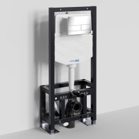 Система инсталляции для унитазов Wasserkraft Dill 61TLT.010.ME.CH04 с кнопкой смыва хром