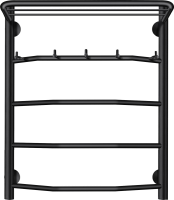Полотенцесушитель электрический Secado Агата 1 КСП 60x50 см, подключение слева, матовый черный, лесенка, с полкой