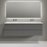 Тумба с раковиной Sancos Folk 160 подвесная, ergraut soft, раковина CN7023wx