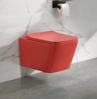 Унитаз подвесной SantiLine SL-5007MR с микролифтом, красный матовый