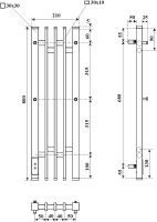 Полотенцесушитель электрический Point Фрея PN20738GB 18x80, графит блеск