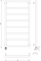 Полотенцесушитель электрический Secado Парма 2 105x55 см, подключение слева, матовый черный, лесенка