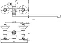 Смеситель с длинным изливом для ванны Agger Retro A1921100