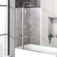 Шторка на ванну BelBagno Uno V-11-120/150-P-Cr стекло punto