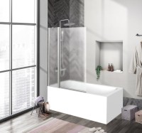 Шторка на ванну BelBagno Uno V-11-120/150-P-Cr стекло punto