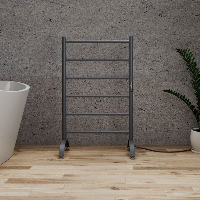 Полотенцесушитель электрический Bauedge Stil Floor AF0018 55x91 темно-серый металлик