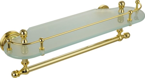 Полка Migliore Mirella 17329 с полотенцедержателем, золото