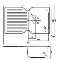 Мойка кухонная IDDIS Strit STR78SDi77S с сифоном