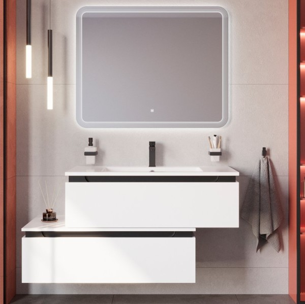 Мебель для ванной комнаты Cezares Slider 100 подвесная, 2 ящика, белая