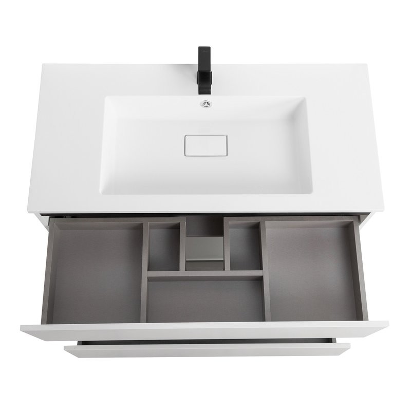 Мебель для ванной комнаты Cezares Slider 100 подвесная, 2 ящика, белая