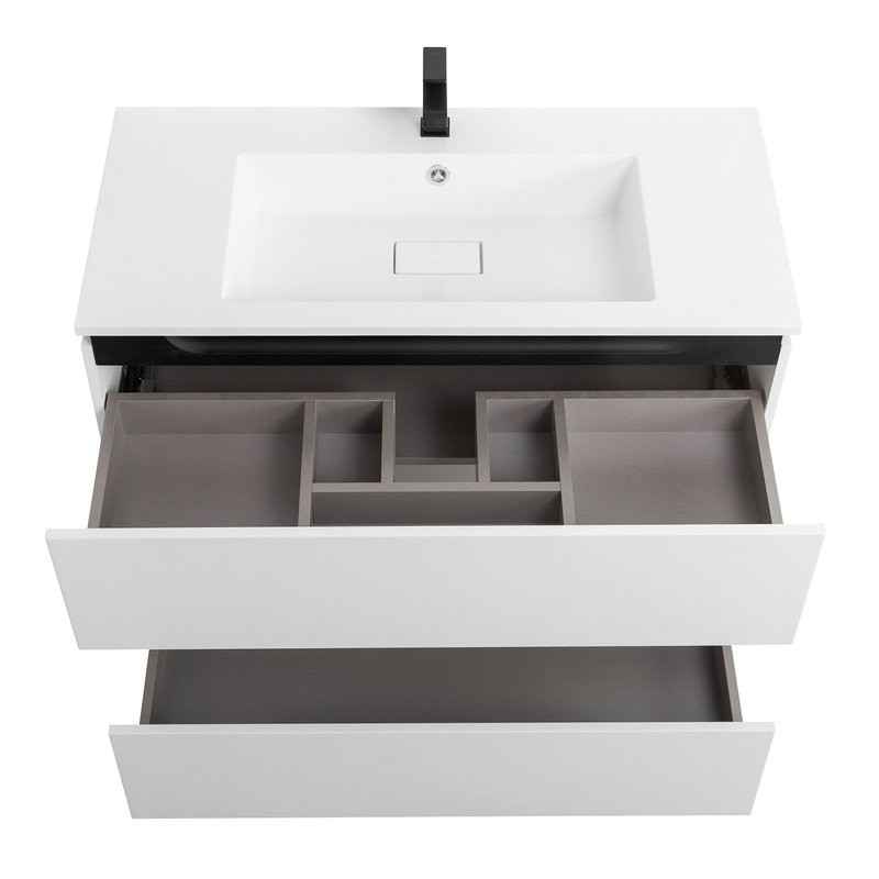 Мебель для ванной комнаты Cezares Slider 100 подвесная, 2 ящика, белая