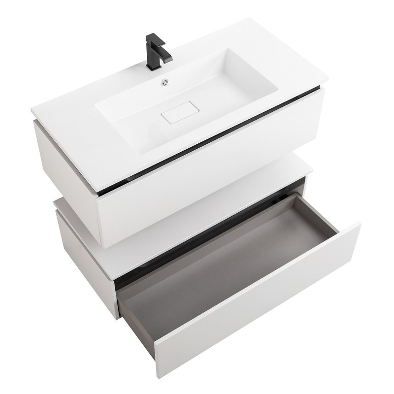 Мебель для ванной комнаты Cezares Slider 100 подвесная, 2 ящика, белая