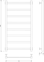 Полотенцесушитель водяной Secado Корсико 1 100х50 100x55 см, хром, лесенка