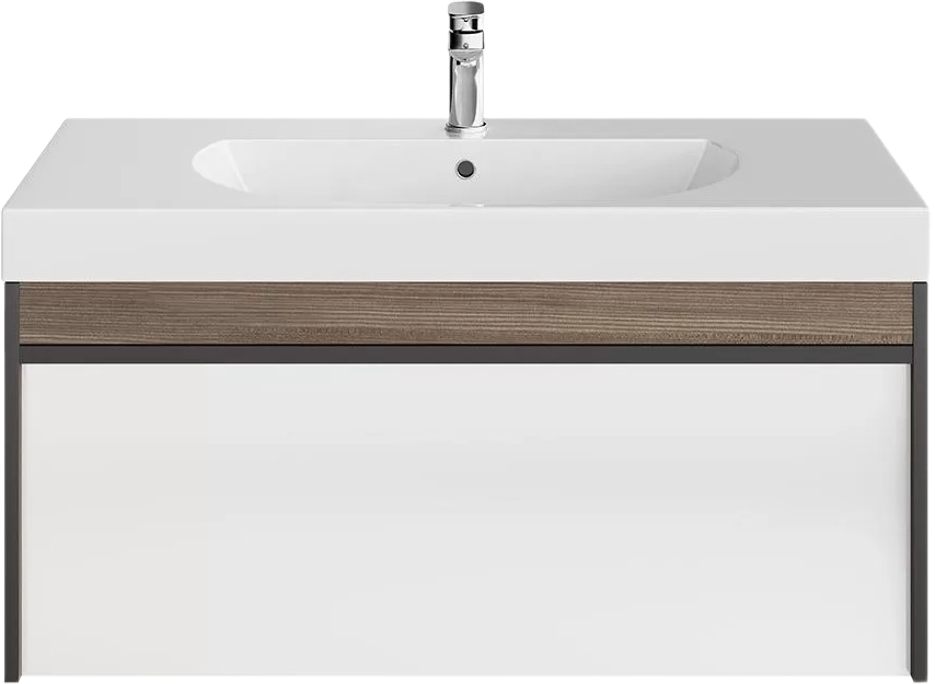 Тумба с раковиной KERAMA MARAZZI Modula 100 подвесная, арабика, с раковиной Buongiorno 100