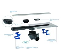 Душевой трап (лоток) Pestan Confluo Frameless Line 950 матовый хром