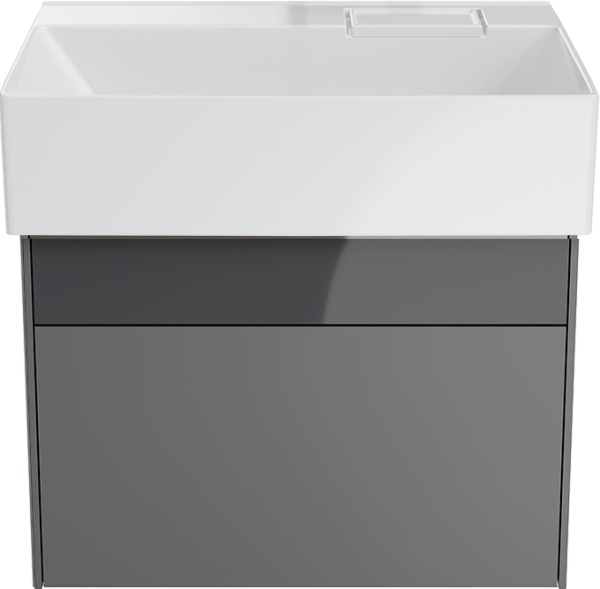 Тумба с раковиной KERAMA MARAZZI Logica 60 подвесная, стальная серая, без отверстий под смеситель