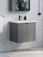 Тумба с раковиной Comforty Лима 60П подвесная, антрацит