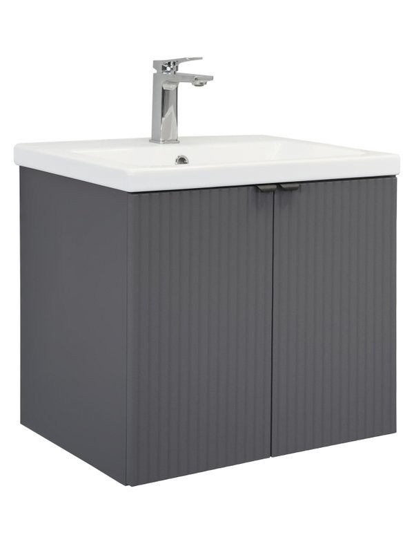 Тумба с раковиной Comforty Лима 60П подвесная, антрацит