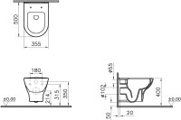 Унитаз подвесной VitrA Zentrum 5795B003-6077 безободковый, с микролифтом