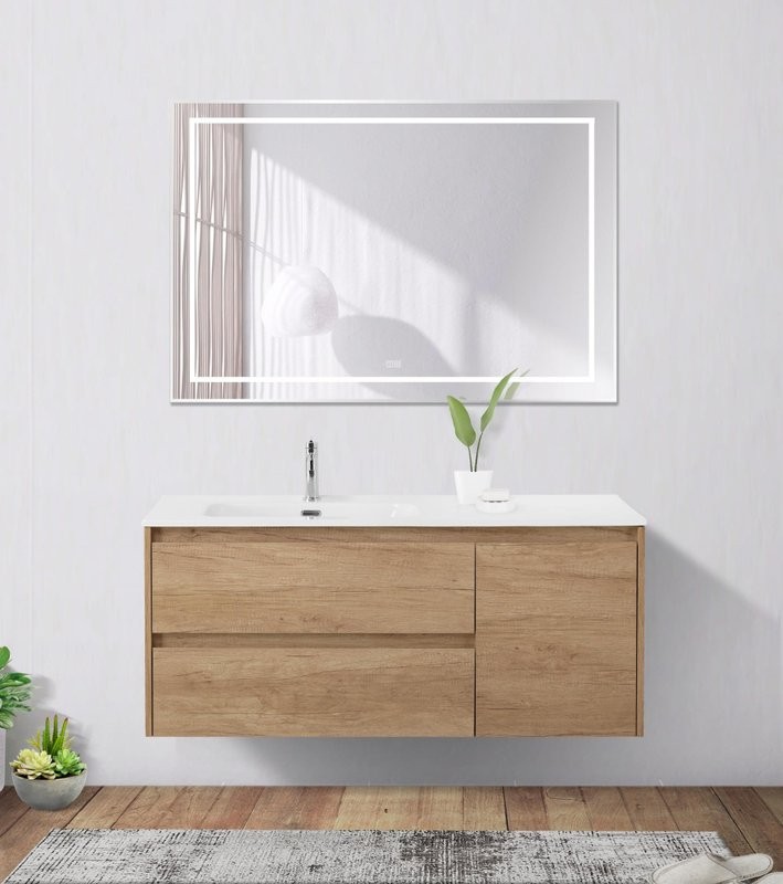 Зеркало BelBagno Kraft 80x120, с подсветкой, с подогревом, сатин