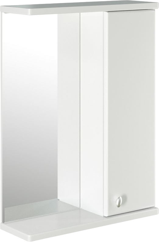 Зеркало Mixline Норд 55 подвесное, белое, правое