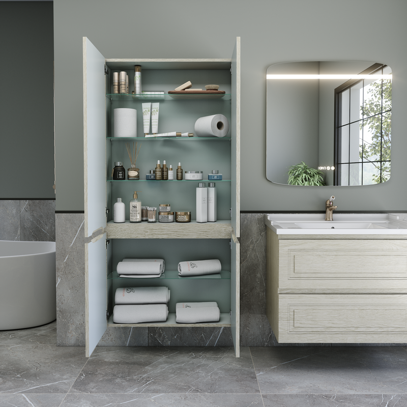 Шкаф-пенал для ванной Caprigo Wales 80 беленый дуб