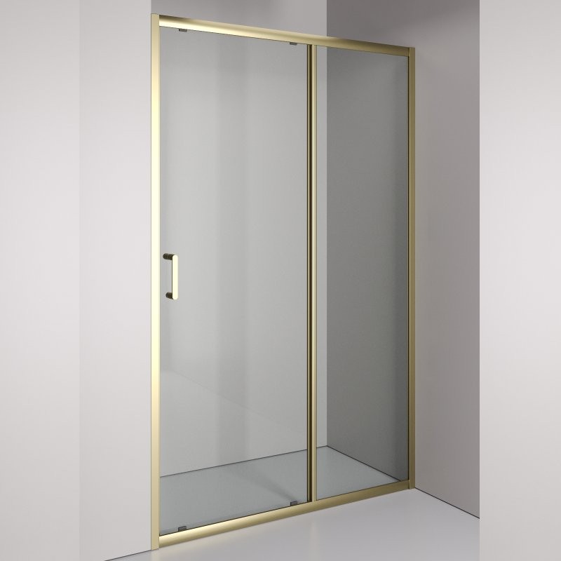 Душевая дверь в нишу Orange E02 120TGY 120х190, профиль матовое золото