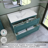 Тумба с раковиной Caprigo Wales 100 изумрудно-бирюзовая