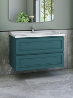 Тумба с раковиной Caprigo Wales 100 изумрудно-бирюзовая