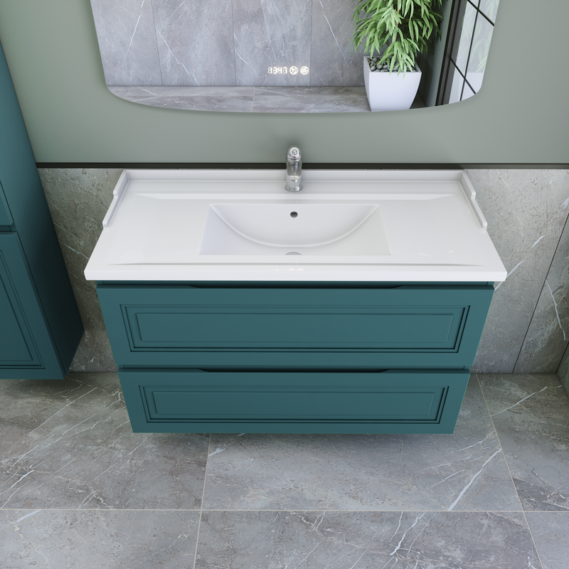 Тумба с раковиной Caprigo Wales 100 изумрудно-бирюзовая