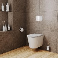 Унитаз подвесной Bauedge Bau Nimb Hurricane-2 безободковый, с микролифтом, белый