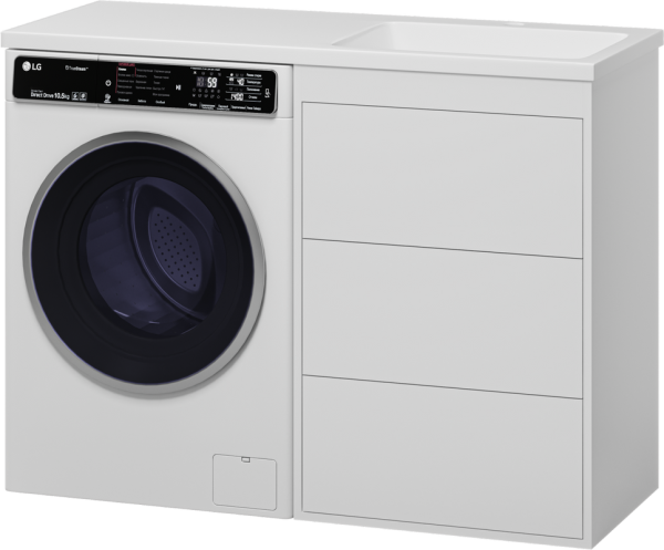 Тумба с раковиной Brevita Grafit 60 R, под стиральную машину, раковина Kamilla