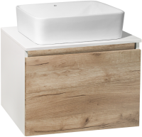 Тумба с раковиной Runo Бари 60 крафтовый дуб, раковина Tre 50