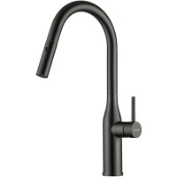 Смеситель для кухни Gappo G4398-41 с выдвижным изливом, оружейная сталь