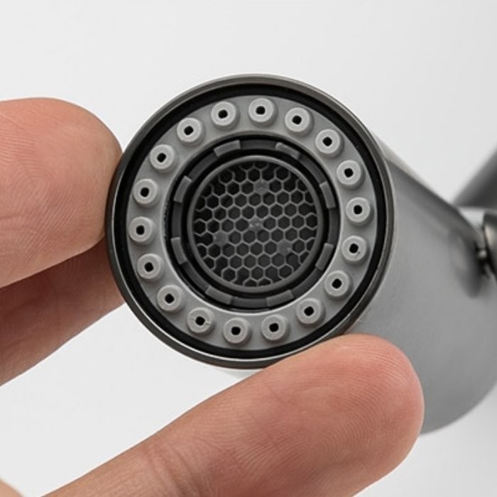 Смеситель для кухни Gappo G4398-41 с выдвижным изливом, оружейная сталь