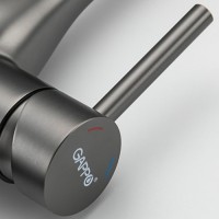 Смеситель для кухни Gappo G4398-41 с выдвижным изливом, оружейная сталь