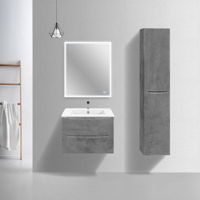 Мебель для ванной комнаты Vincea Mia Slim 70, 2 ящика, бетон