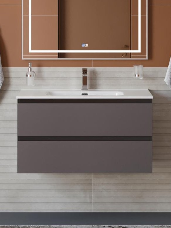 Тумба под раковину без столешницы BelBagno Kraft 80 подвесная, матовая темно-серая