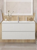 Тумба с раковиной BelBagno Uno 120 подвесная, 2 ящика, bianco opaco