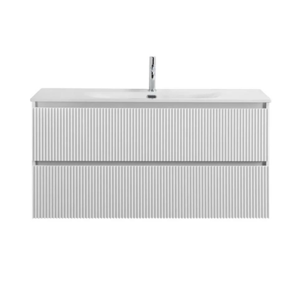 Тумба с раковиной BelBagno Uno 120 подвесная, 2 ящика, bianco opaco