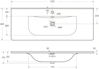 Тумба с раковиной BelBagno Uno 120 подвесная, 2 ящика, bianco opaco