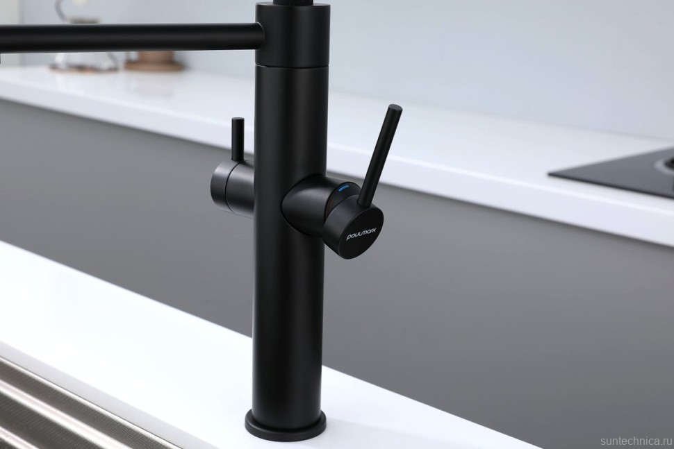 Смеситель для кухни Paulmark Nexus Ne213999-AN с гибким изливом, антрацит
