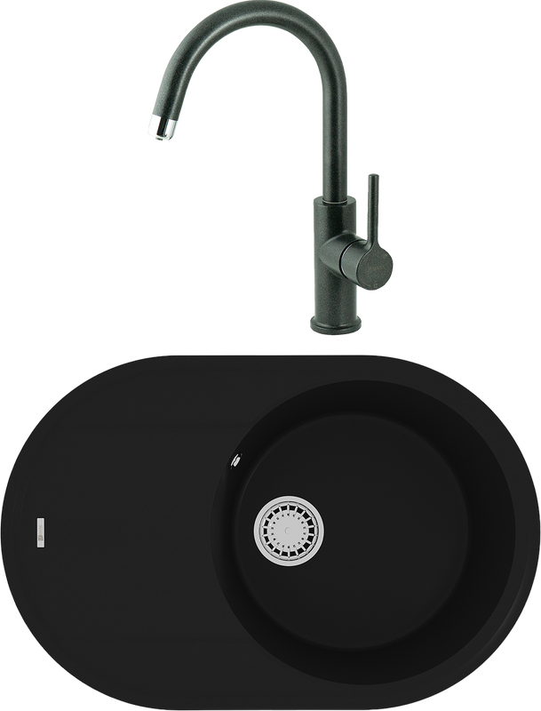 Комплект Мойка Lemark Lacha 760 9910055 антрацит + Смеситель Comfort LM3073PAN антрацит