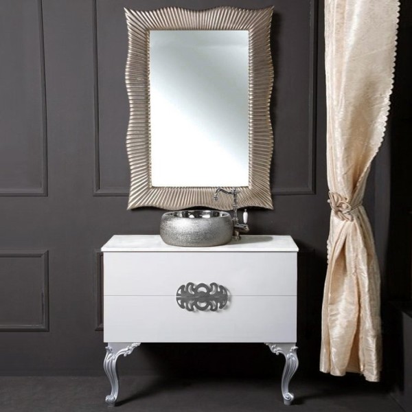 Мебель для ванной комнаты Armadi Art NeoArt 100 белая с ручками Ajur хром, с ножками