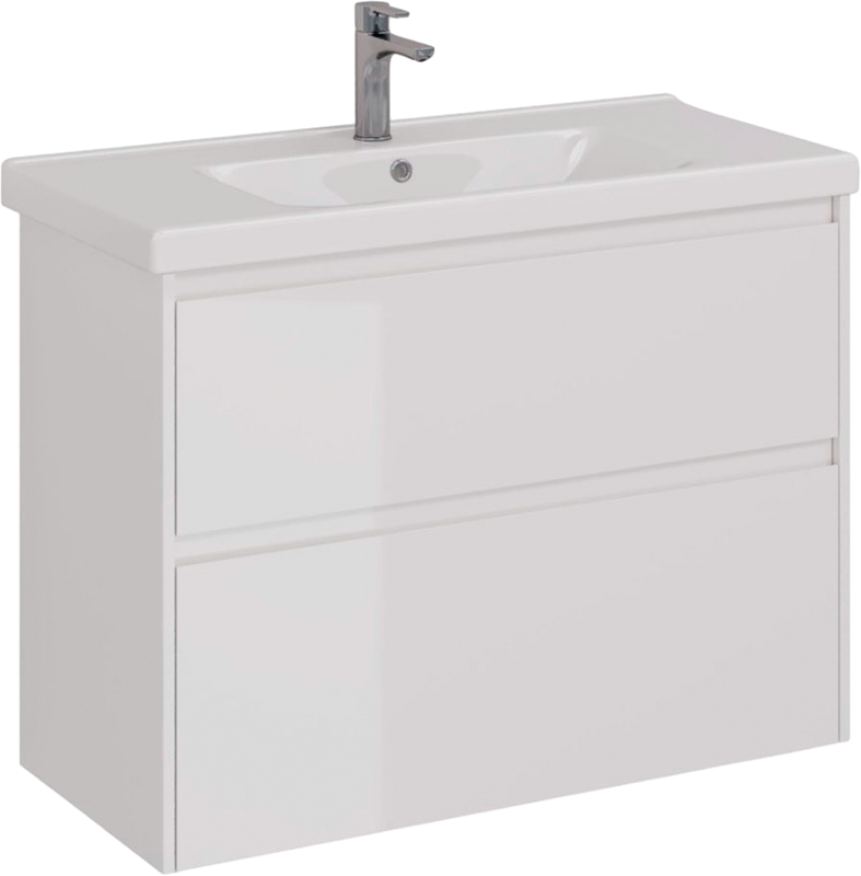 Тумба под раковину Lemark Combi 100 белая глянцевая